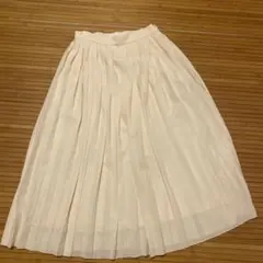 フレームワークホワイト プリーツロングスカート