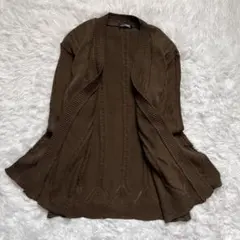 ケーブル編みカーディガン茶 トラッド ノームコア vintage 90s