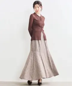 未使用　25AW COCO DEAL ラインデザインツィードマーメイドスカート