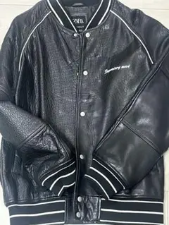 K*様 ZARA ブラックレザージャケット EUR 48