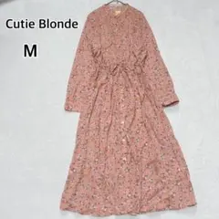 新品・訳アリ キューティーブロンド 花柄ロングシャツワンピース M 春i6129