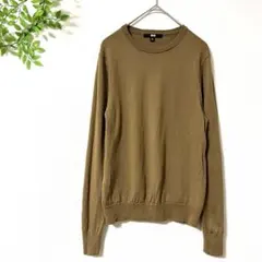 UNIQLO ユニクロ クルーネックニット ウール100% M ブラウン 長袖