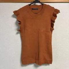 INGNIのフリルノースリーブ　ブラウン