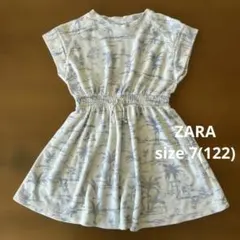 ZARA 半袖 パイル地 ワンピース ルームウエア サイズ7(122㎝) 白のサムネイル