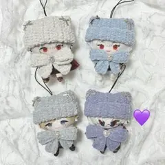 薄紫【にじぱぺっと】ぬい服 ぬい帽子 猫耳のサムネイル