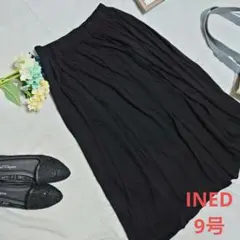 ♥INED♥シンプル/フレアスカート（M）黒/ゆったり