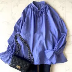 2023.美品.定価1.7万☆シップス スキッパー ボリューム袖 ブラウス