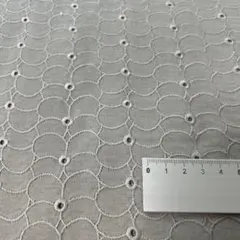 天竺刺繍生地残布　縦100cm×横95cm