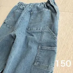 【美品】キッズ 夏用 薄手デニムパンツ 150 ウエストゴムのサムネイル