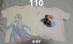 H&M アナ雪 Tシャツ 2枚セット 110cm 4-6Yのサムネイル
