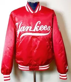 USA製 ヤンキース スターター ナイロンスタジャン M レッド 赤 臙脂 中綿
