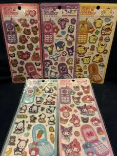 【正規品】サンリオ 平成はっぴーフォン シール 5種セット