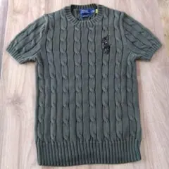 美品　ポロラルフローレン　ビーズ　ケーブルニット　半袖