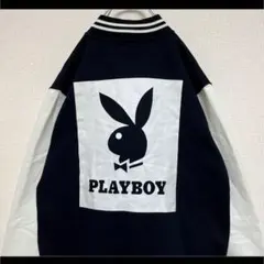PLAYBOY プレイボーイ スウェットジャケット ブラック×ホワイト でかロゴのサムネイル