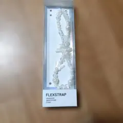 携帯ストラップ　蝶　リボン　ホワイト　ビーズ