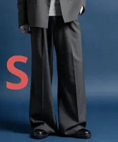 casper john ウールミックスセミバギースラックス グレー S