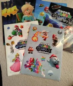 スーパーマリオ ギャラクシー クリアファイル 全5種 セブンイレブン 計7枚