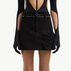 Moncler x Willow Smith ブラックキャンバスミニスカート38のサムネイル