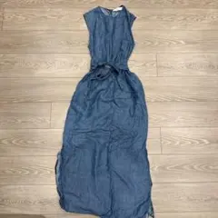 ZARA デニム　マキシワンピース　リゾート　ロングワンピース　M