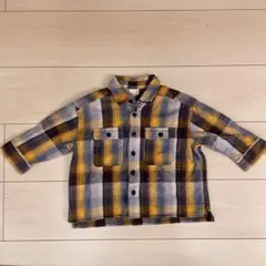 petit main チェック柄長袖シャツ フランネルシャツ 90cm