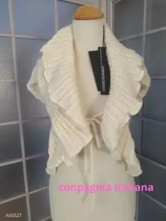 タグ付★conpagnia italiana フリル ニット　ボレロ 白 透編みのサムネイル