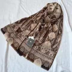 タグ付 エトロ ストール ペイズリー ブラウン系 シルク混 イタリア