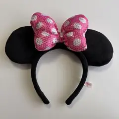 ディズニー カチューシャ ミニー スパンコール ピンク