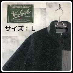 US/EU輸入　海外古着  Woolrich　ジップフリース　ブラック　Lのサムネイル