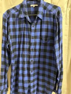 UNIQLO ネルシャツ XL 青と黒のチェック