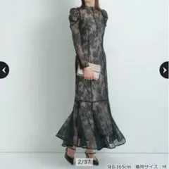 Apuweiser-riche マーメイドレースワンピース　ブラック　M