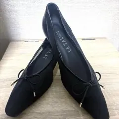 LE TALON ルタロン リボンパンプス ブラック 23cm 美品 1回着用