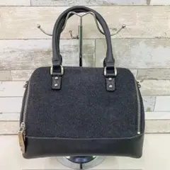 DIANA　ダイアナ　2way ハンドバッグ　フェルト レザー　ブラック系