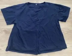 【ユニクロ】ネイビー Vネック 半袖Tシャツ （M）
