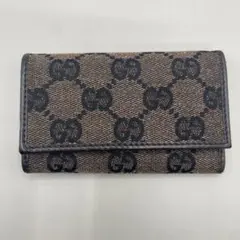 Gucci GG canvas leather denim key case
