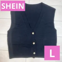 SHEIN シーイン　サマーニットベスト　ブラック　Lサイズのサムネイル