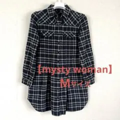 【mysty woman】ミスティウーマン チェック柄 シャツチュニック M