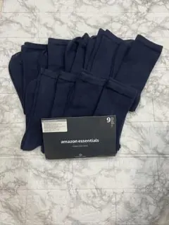 18㎝〜 9足セット コットン クルー ソックス 靴下 ネイビー