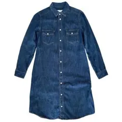 ロペピクニック デニムワンピース 白ボタン 長袖 膝丈 38