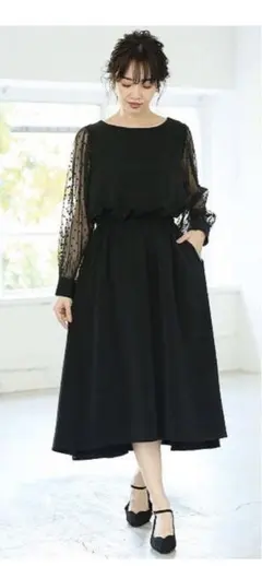 新品未使用✴︎アパートバイローリーズ　パーティドレス　紺　ネイビー