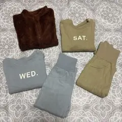 パジャマ スウェット 上下95cm＆ユニクロ フリース アウター 100cm中古