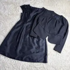 セレモニースーツ ツイード セットアップ スカート ラメ 15号 13号 紺