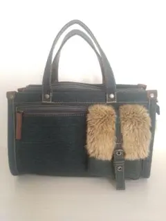 デニムファートートバッグ