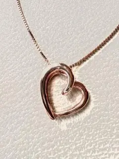 4℃ ヨンドシー オープンハート ネックレス シルバー ピンクゴールドカラー