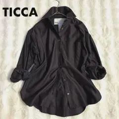 TICCA リネン 麻 スクエアビッグシャツ somelos ダークグリーン美品