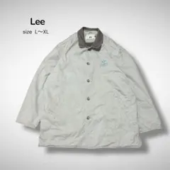 Lee 企業ロゴ刺繍 ワークカバーオール ロング丈 スエード調襟 L～XL