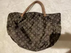 ダークブラウン ナイロン ハンドバッグ
