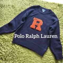 ポロラルフローレン ヴィンテージ フィット ウール レター セーター ネイビー