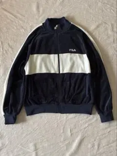 FILA ベロア トラックジャケット Mサイズ　ネイビーのサムネイル