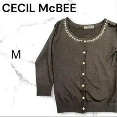 セシルマクビー　CECIL McBEE　七分袖　カーディガン　ブラック　M