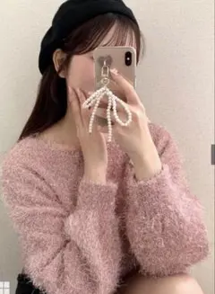 ラメシャギーニット　ピンク